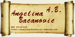 Angelina Bacanović vizit kartica